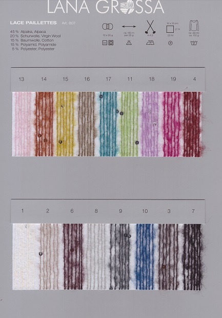 Lace Paillettes - kleurenkaart